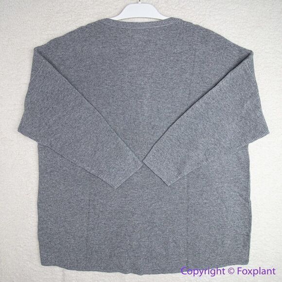 NEW Madewell Plus Asherton Waffle Henley Sweater in gray, 3X - Picture 9 of 16